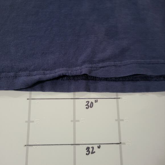 Vintage Fruit of the Loom Shirt Mens L Blue Sleeveless Pocket T Bleached Faded - Picture 8 of 8